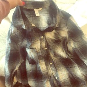 Plaid button down shirt